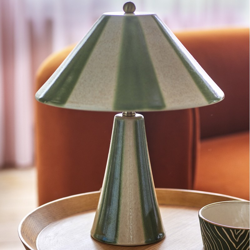 Bordlampe Olive Grønne Striber Bloomingville :