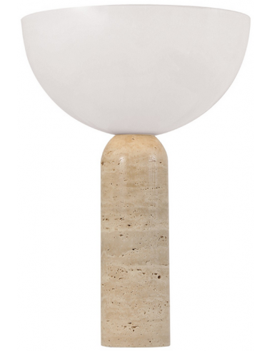 Bordlampe Sten Akryl H41 ø30 E27 Gråbeige Opalhvid