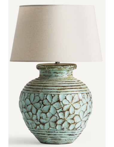 Bordlampe Terracotta Bomuld H72 Antik Turkis Beige