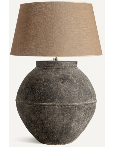 Bordlampe Terracotta Jute H80 E27 Rustik Grå Natur