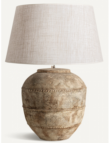 Bordlampe Terracotta Linned H95 E27 Rustik Brun Natur