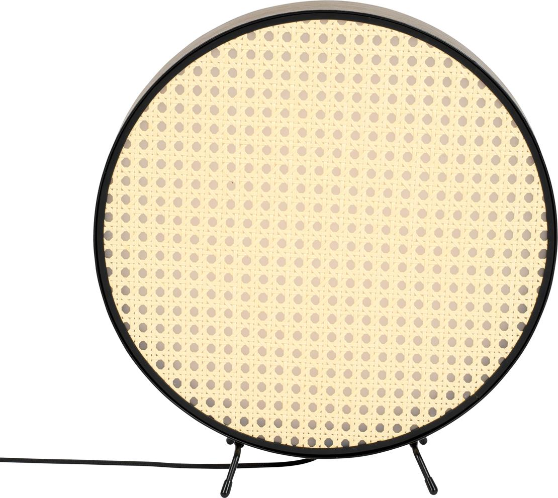 Bordlampe Zuiver Sien Træ Med Rattan Skærm Beige