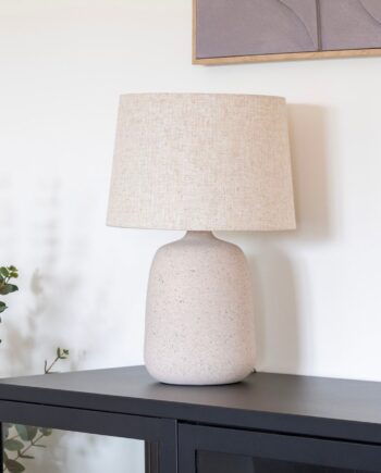 Calais Bordlampe Beige Keramik