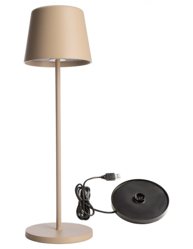 Canis Inden Udendørs Trådløs Bordlampe H37 Led Mat Beige