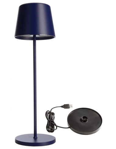 Canis Inden Udendørs Trådløs Bordlampe H37 Led Mat Blå