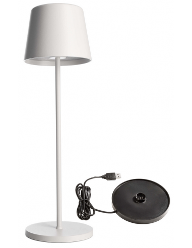 Canis Inden Udendørs Trådløs Bordlampe H37 Led Mat Hvid