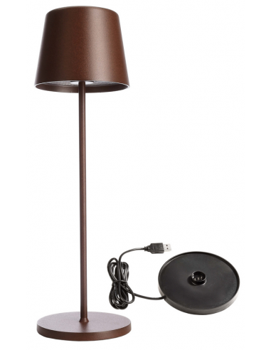 Canis Inden Udendørs Trådløs Bordlampe H37 Led Mat Rust