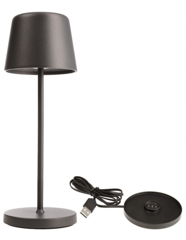 Canis Mini Inden Udendørs Trådløs Bordlampe H20 Led Mat Mørkegrå