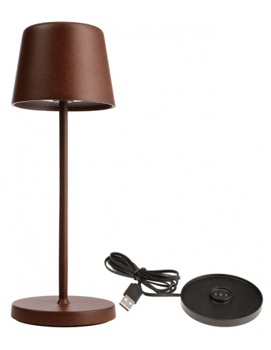 Canis Mini Inden Udendørs Trådløs Bordlampe H20 Led Mat Rust