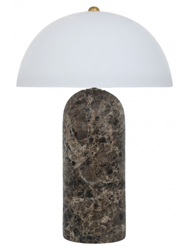 Diko Bordlampe Marmor Glas H44 ø30 E27 Sortbrun Marmor Hvid