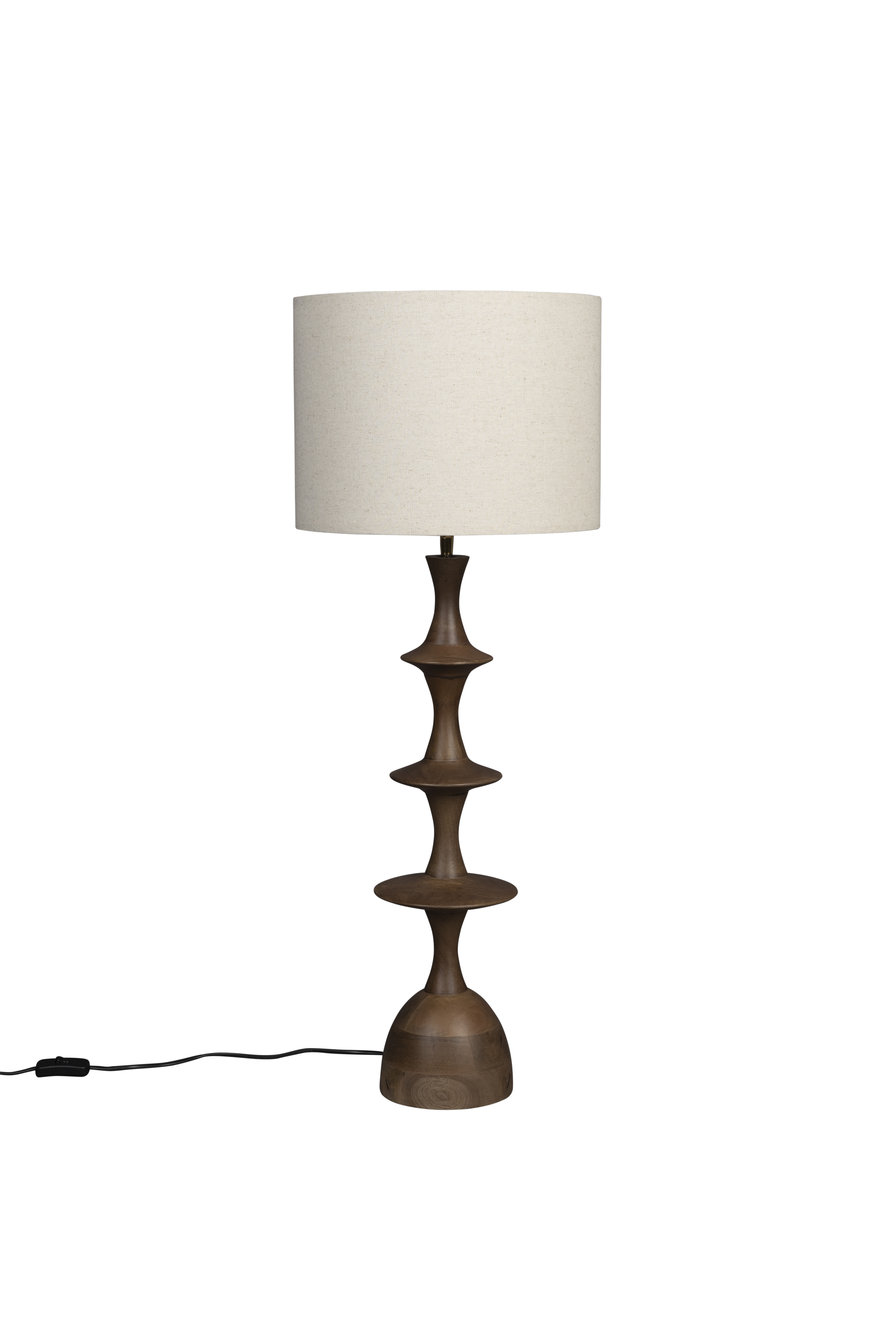 Dutchbone Cath Bordlampe Linned Valnøddefarvet Mangotræ