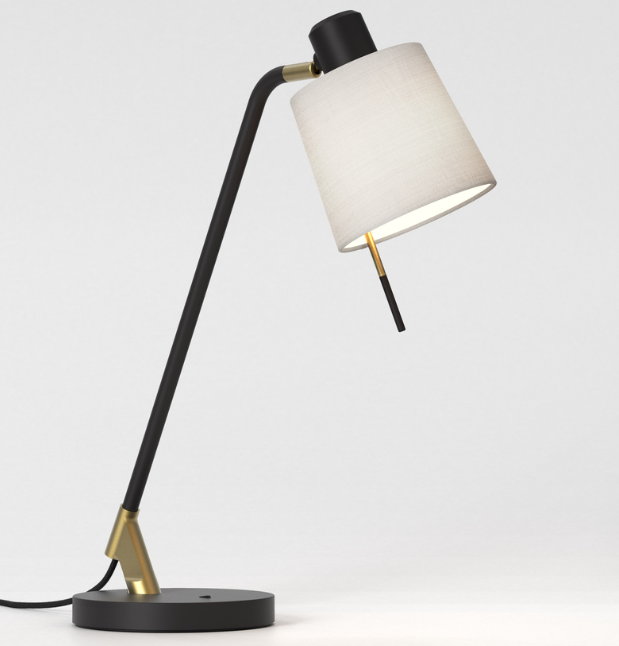 Edward Bordlampe Fra Astro Lighting Sort Grå Stof