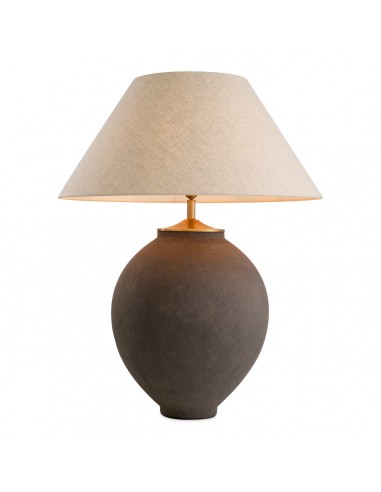 Eichholtz Moon Jar Bordlampe Keramik Linned H102 ø79 E27 Grå Ler Finish Taupe