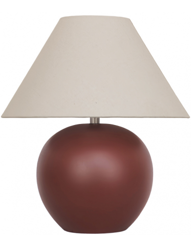 Fino Bordlampe Keramik Linned H46 ø41 E27 Rødbrun Beige