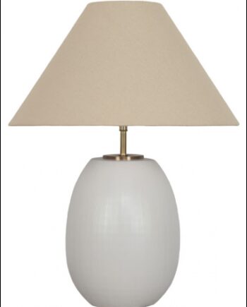 Fino Bordlampe Keramik Linned H58 ø43 E27 Elfenbenshvid Gråbeige