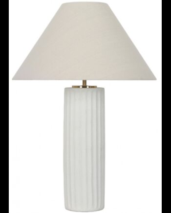 Fino Bordlampe Keramik Linned H63 ø43 E27 Elfenbenshvid Gråbeige