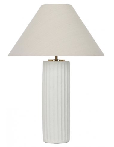 Fino Bordlampe Keramik Linned H63 ø43 E27 Elfenbenshvid Gråbeige
