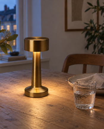 Genopladelig Bordlampe Guldfarvet Jern