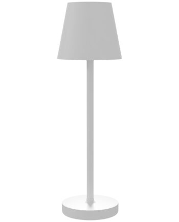 Genopladelig Usb Bordlampe Med Lysfarver Bærbar Usb Sengelampe Med Touch Afbryder Metal Hvid