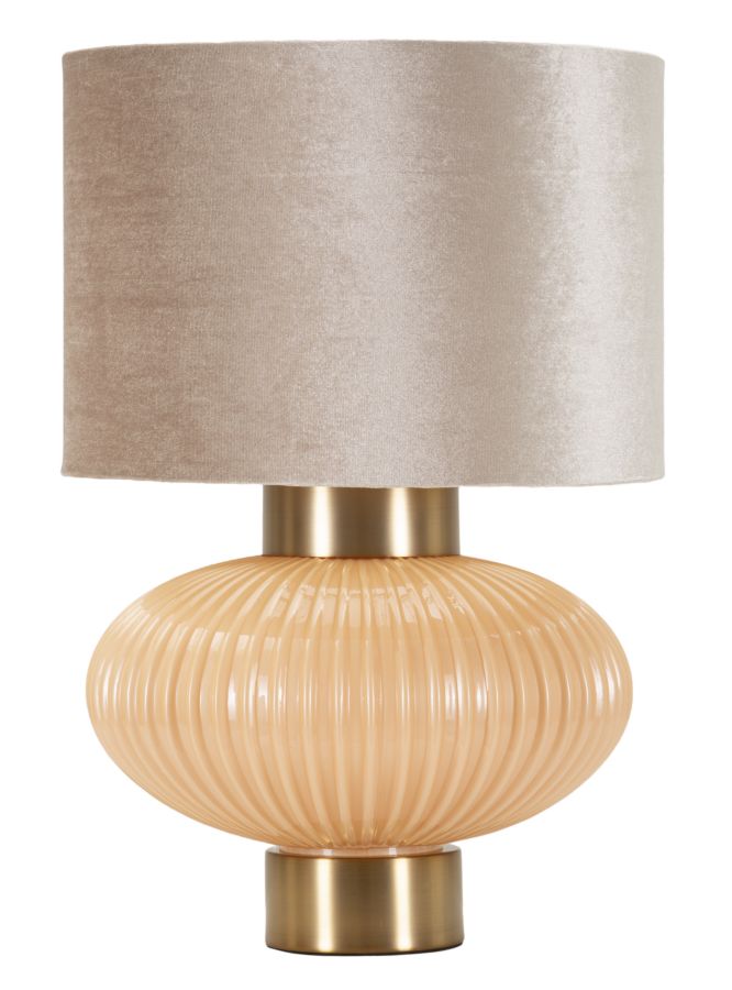 Glam Bordlampe Guldfarve Glas Metal Stof 33x49