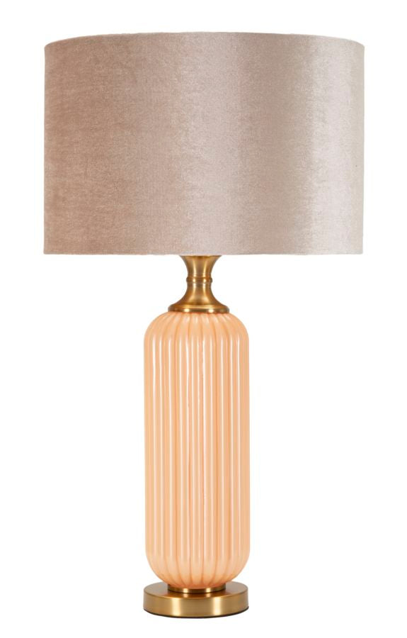 Glam Bordlampe Guldfarve Glas Metal Stof 35x64