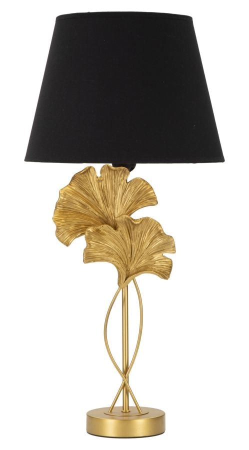 Glam Bordlampe Guldfarve Sort Metal Polyesin Stof 30x63