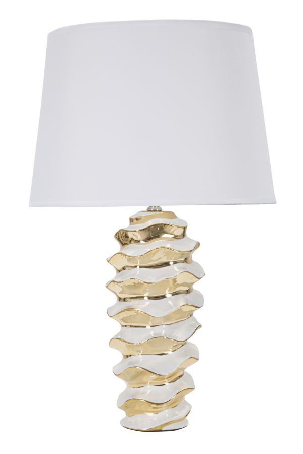 Glam Bordlampe Keramik Jern Stof 33x53