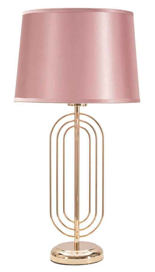 Glam Bordlampe Pink Metal Stof 28x55