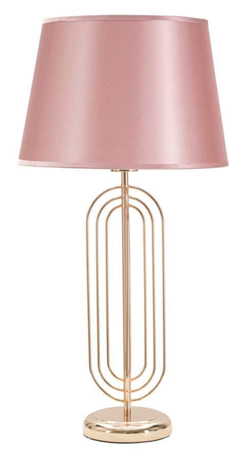 Glam Bordlampe Pink Metal Stof 33x64