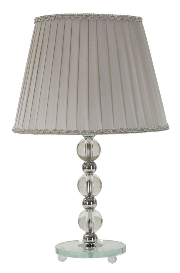 Glam Bordlampe Sølvfarve Metal Glas Stof 30x48