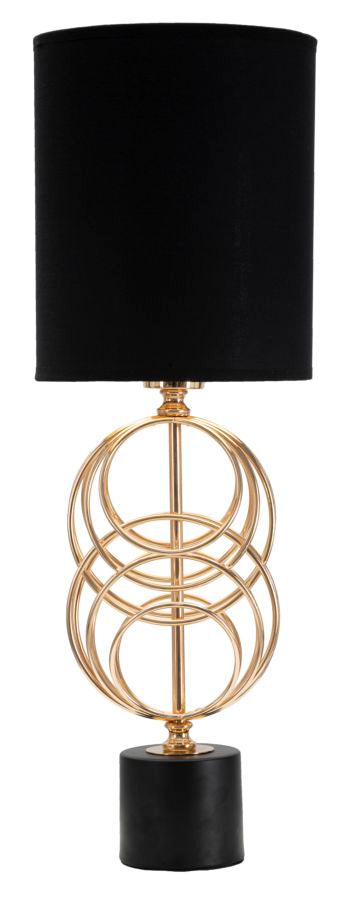 Glam Bordlampe Sort Guldfarve Metal Stof 20x58x5