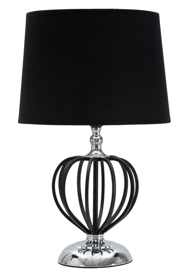 Glam Bordlampe Sort Metal Pvc Stof 28x44x5
