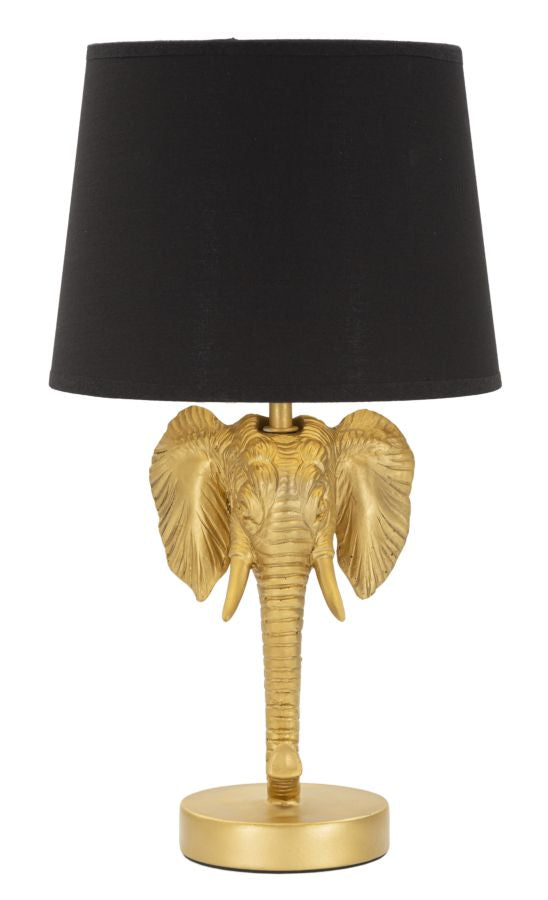 Glam Bordlampe Sort Metal Stof 25x43