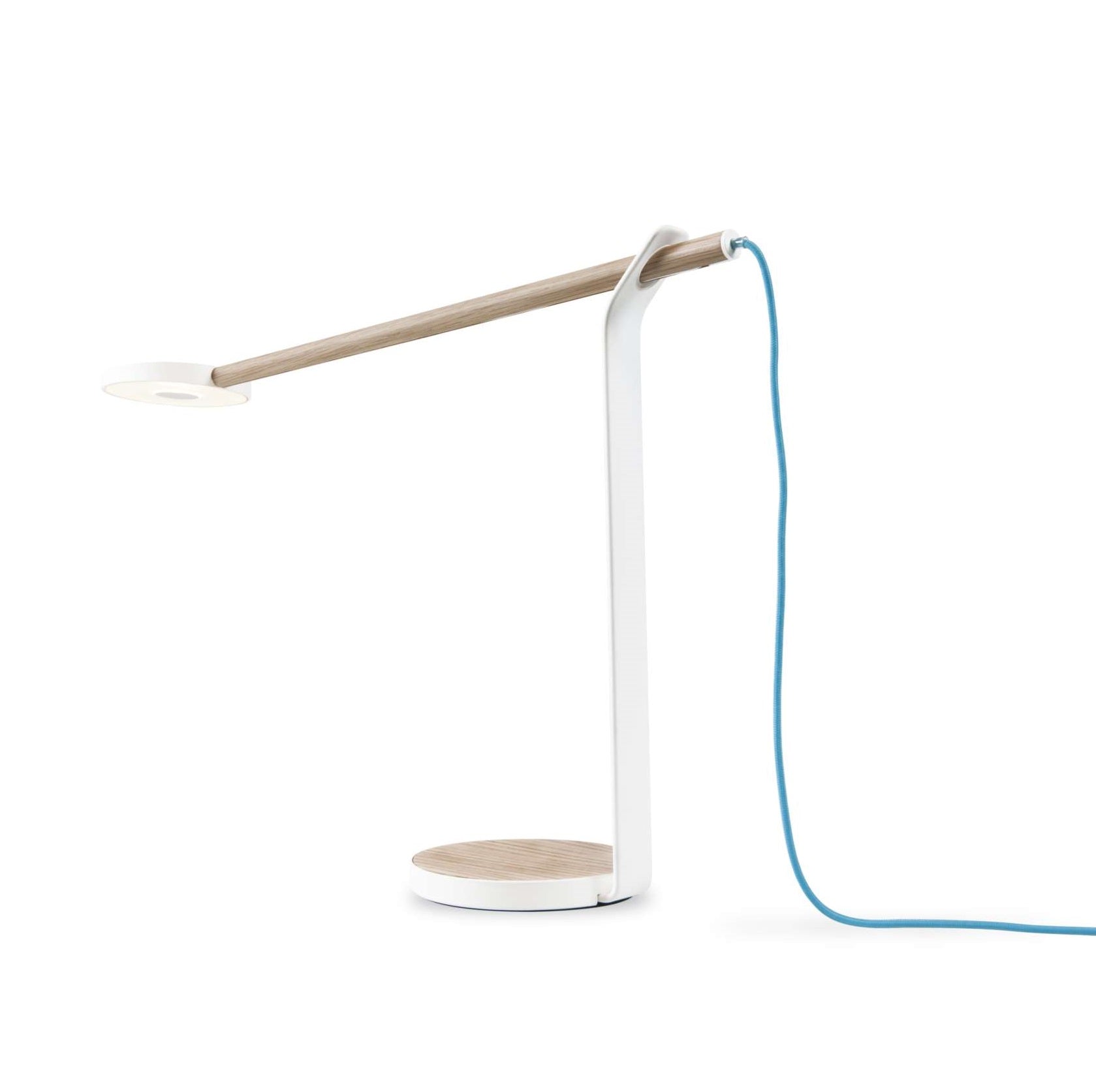 Gravy Bordlampe Koncept Hvid Mat Hvid Blå Stofledning