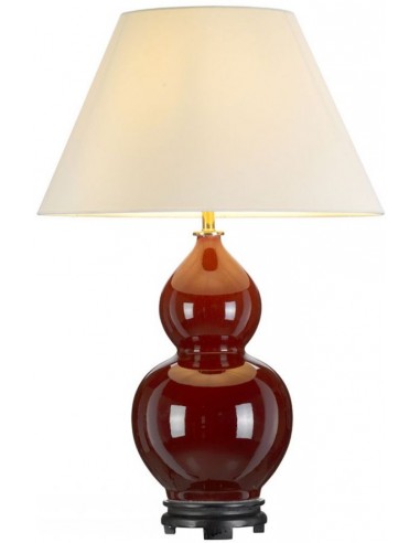 Harbin Bordlampe Keramik Polyester H64 E27 Blodrød Off White