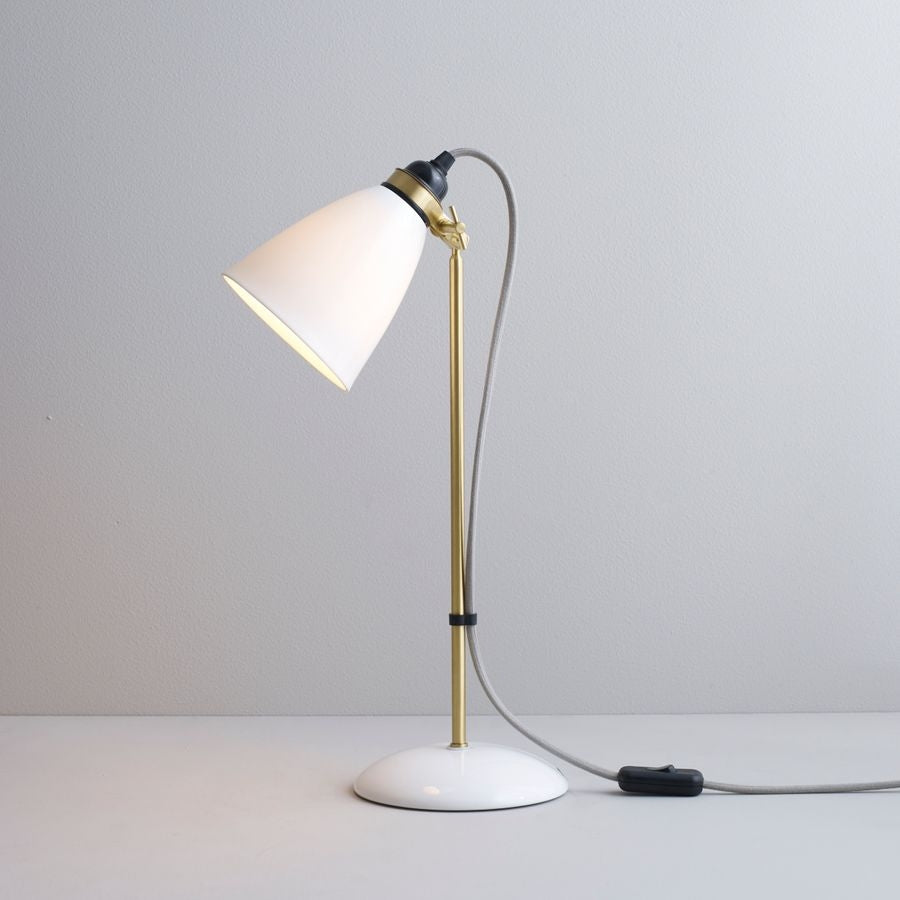 Hector Brass Bordlampe Original Btc Grå Ledning