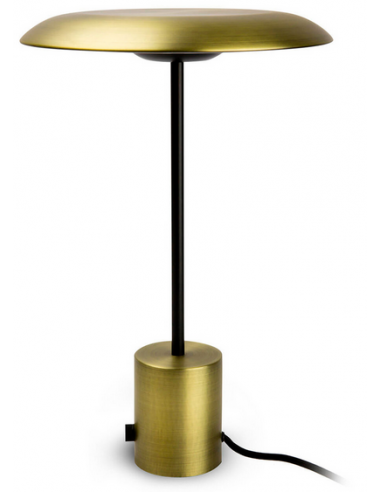 Hoshi Bordlampe Med Dæmper H40 ø26 12w Smd Led Satineret Guld Mat Sort
