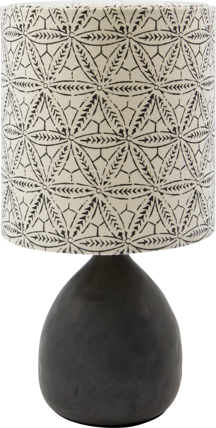 House Doctor Bordlampe Med Skærm Hdflores Keramik Sort