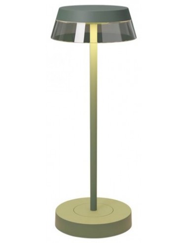 Iluna Trådløs Udendørs Bordlampe Aluminium Polycarbonat H32 Smd Led Mat Sagegrøn
