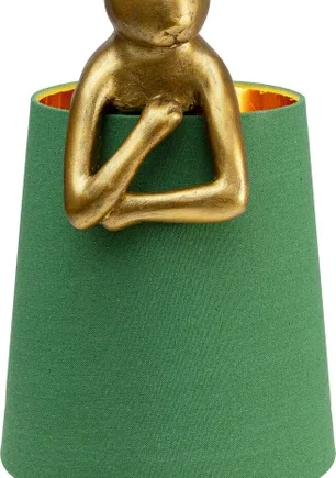 Kare Design Animal Rabbit Bordlampe Grøn Hør Guld Polyresin Stål