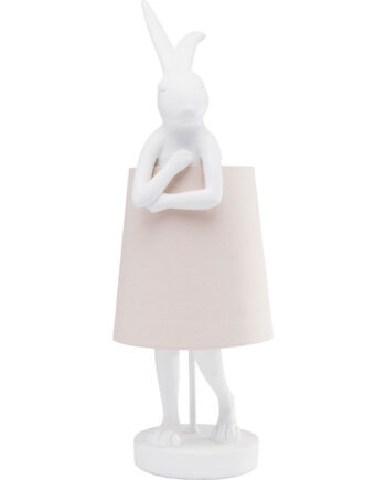 Kare Design Animal Rabbit Bordlampe Hvid Polyresin Stål Hørlærred