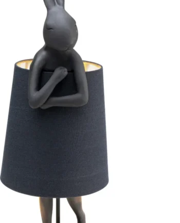 Kare Design Animal Rabbit Bordlampe Sort Hør Polyresin Stål