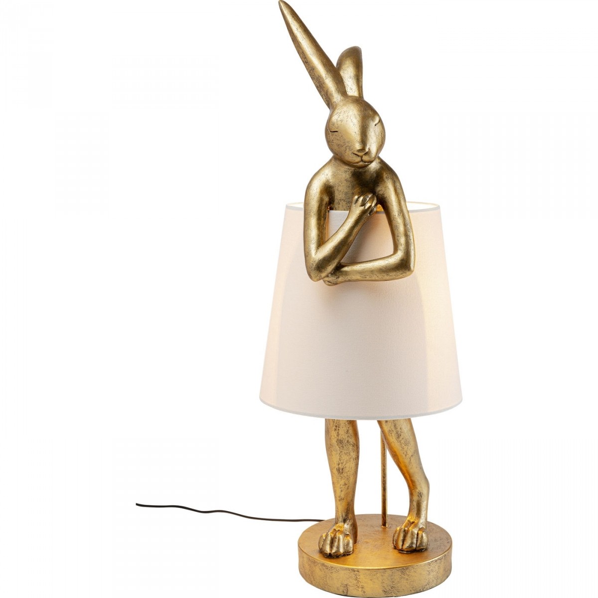 Kare Design Animal Rabbit Gold Bordlampe Bomuld Guld Polyresin :88cm
