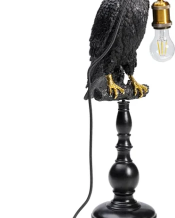 Kare Design Animal Sitting Crow Bordlampe Sort Polyresin Guld Aluminium :61cm