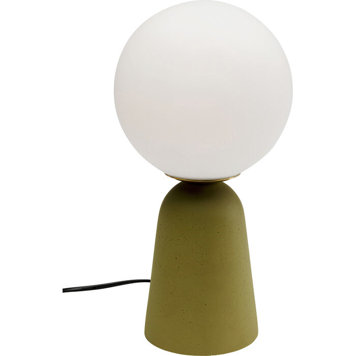 Kare Design Bollie Bordlampe Klar Glas Grøn Beton Cement
