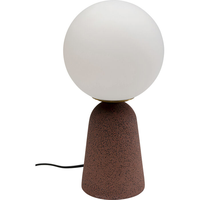 Kare Design Bollie Bordlampe Klar Glas Rød Beton Cement