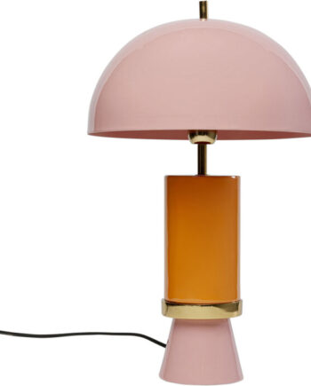 Kare Design Josy Bordlampe Lyserød Okkergul Emalje Stål