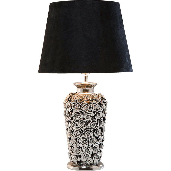 Kare Design Rose Multi Bordlampe Sort Velour Sølv Lertøj