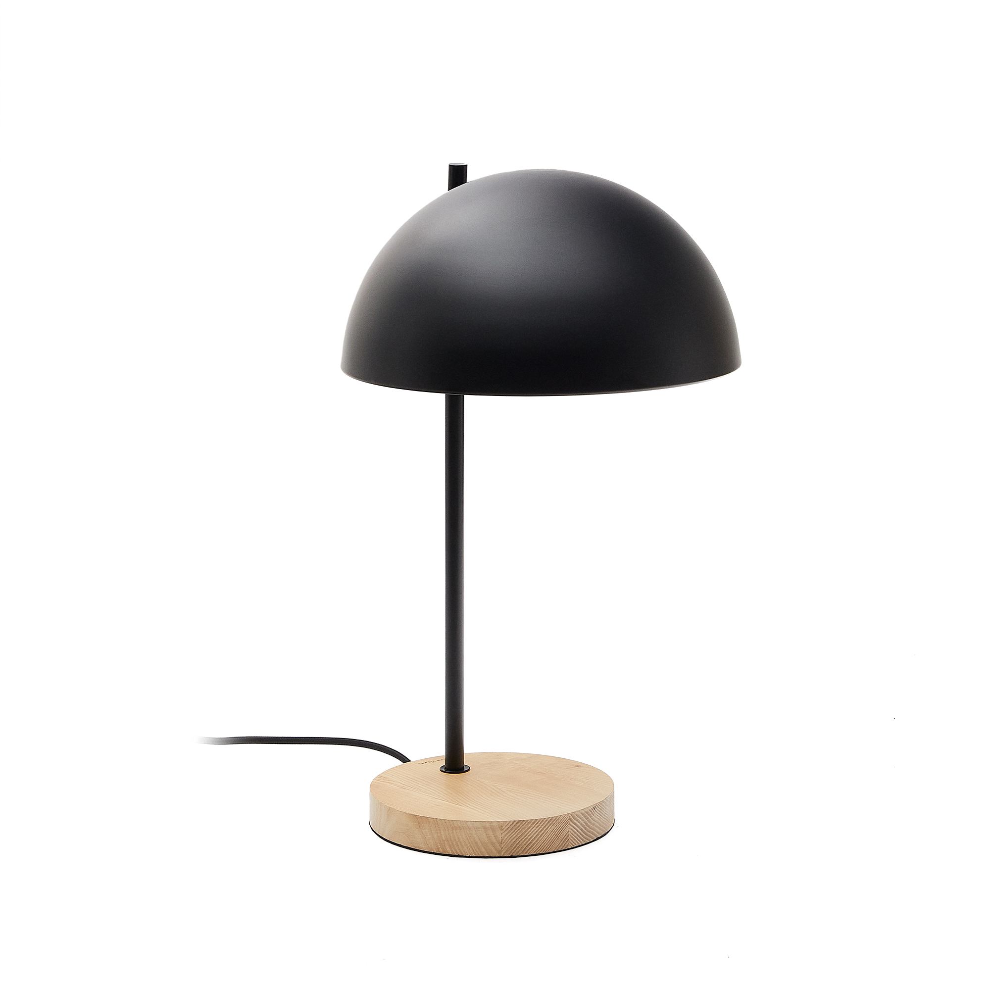Kave Home Catlar Bordlampe Sort Metal Asketræ