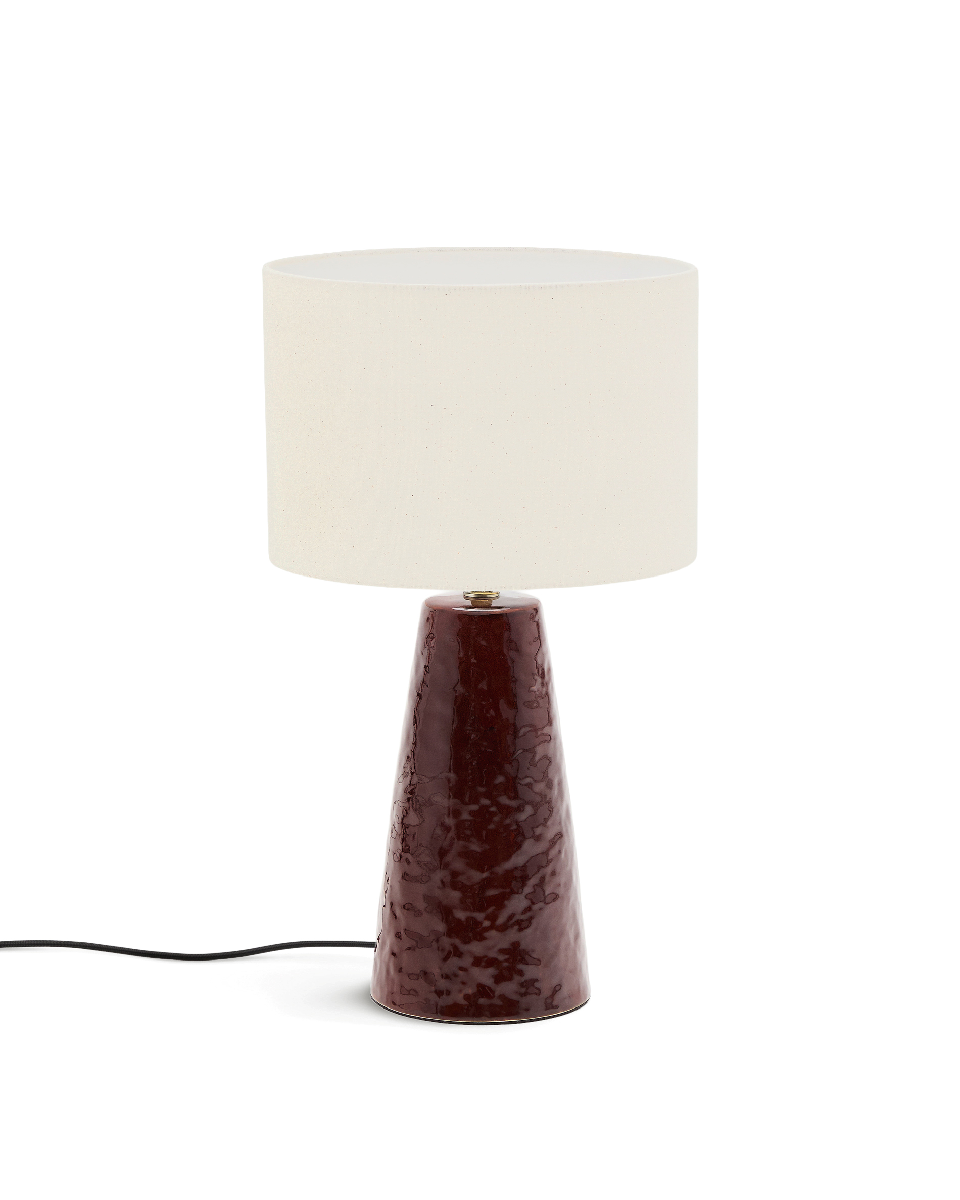 Kave Home Drava Bordlampe Bomuld Bordeaux Keramik